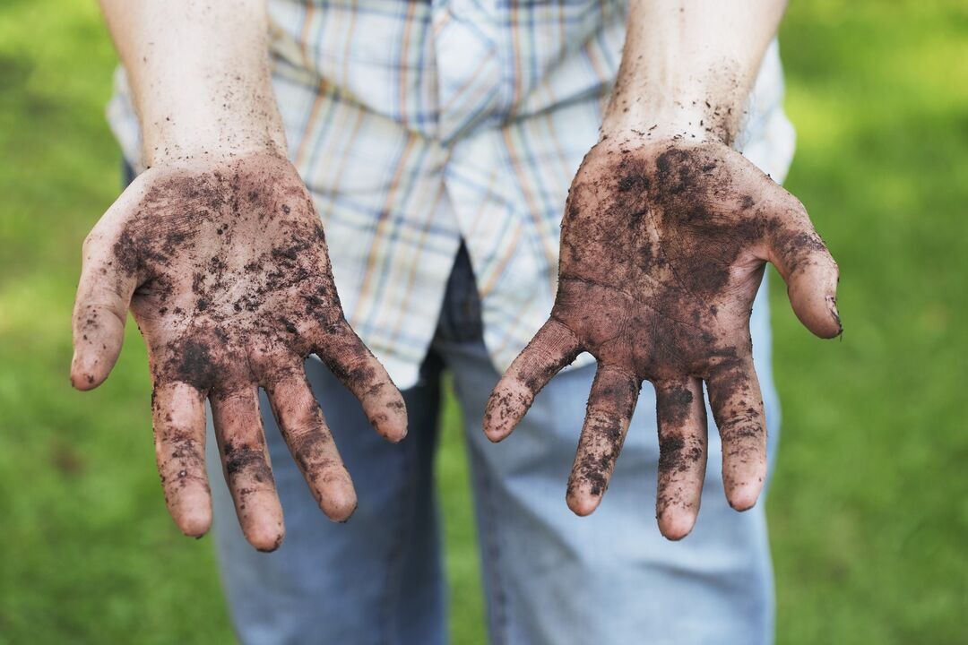 Schmutzige Hände als Ursache einer Parasiteninfektion